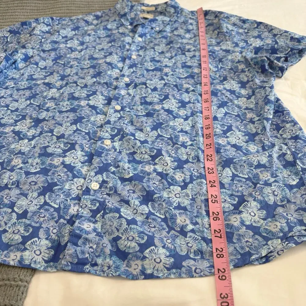 J. Crew 100% Cotton Hawaiian Button Down Shirt Men’s Size XL Slim Vacation